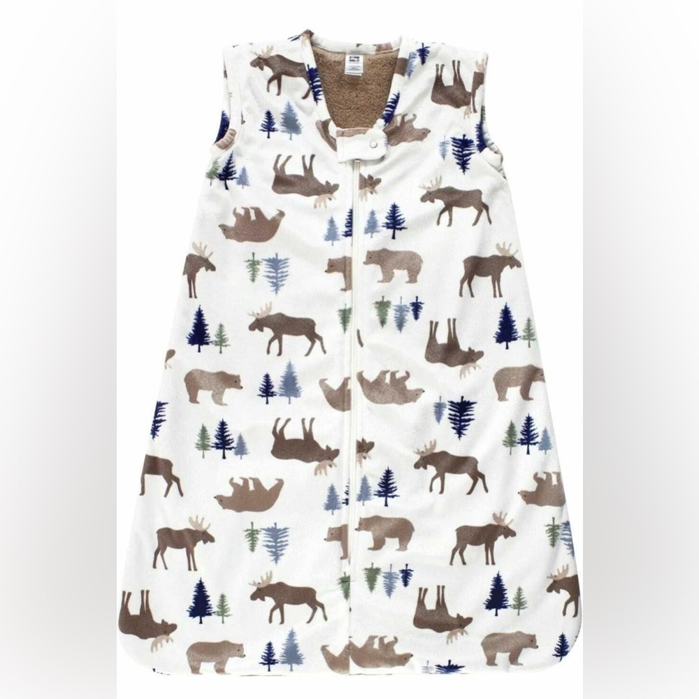 Hudson Baby White Sleep Sack with Animal and Tree Print